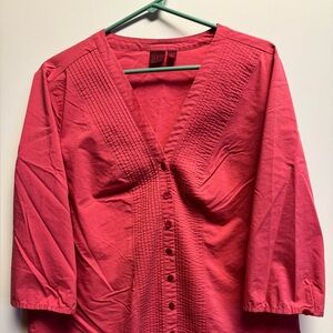 212 Collection‎ Coral Button-Down Blouse